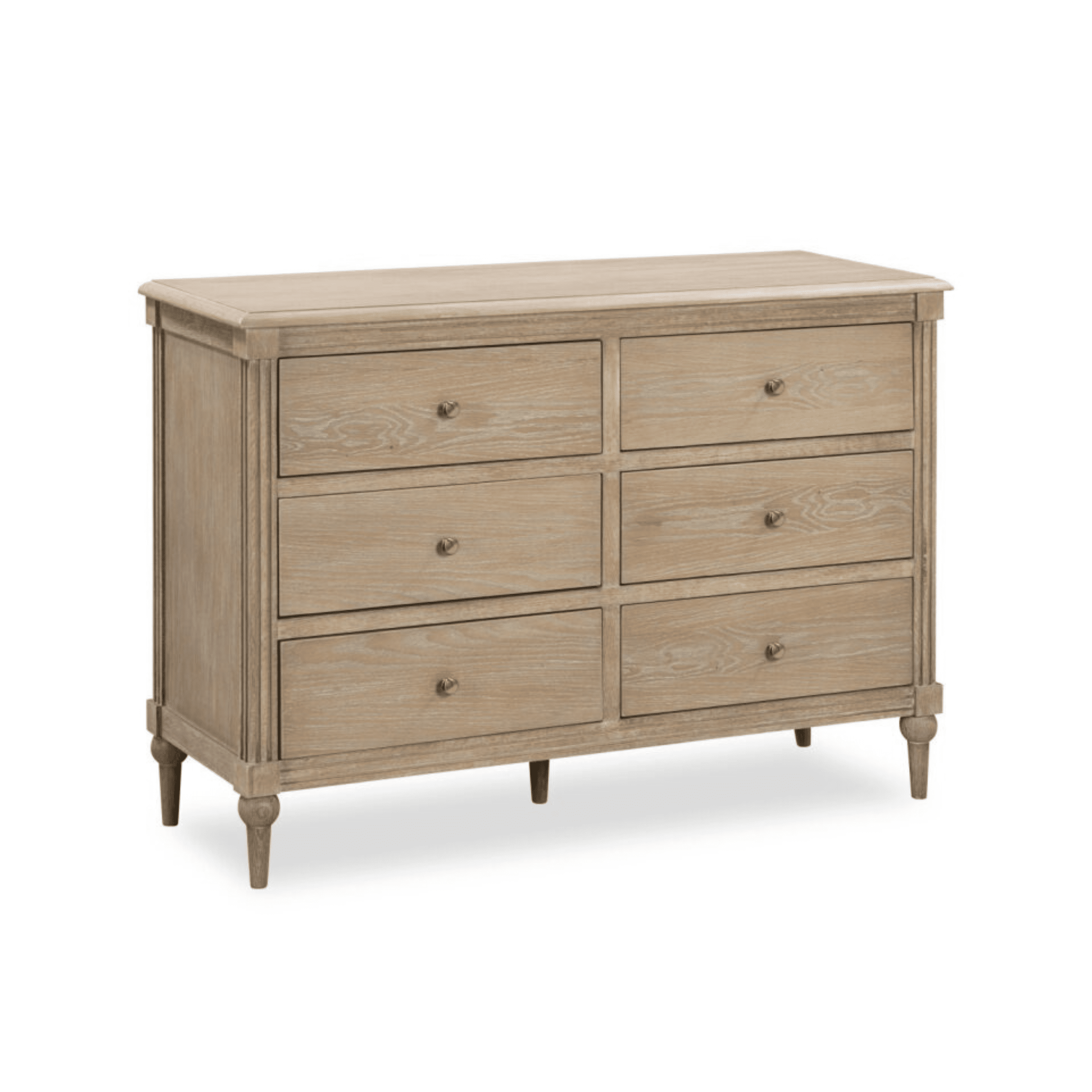 Malibu Washed Wood 6 Drawer Chest Furniture