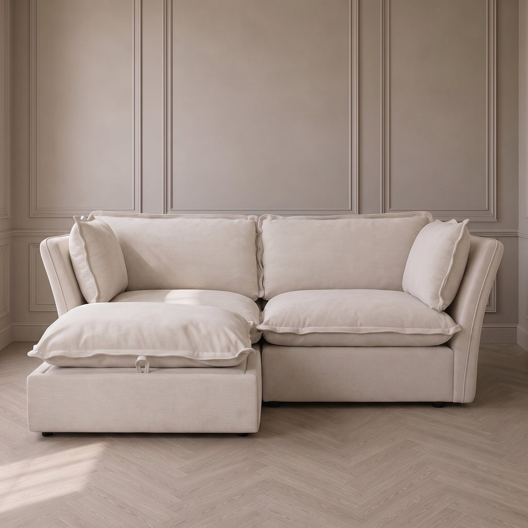 Mallow Coastal Weave 2 Seater Sofa with Storage Footstool Sofa