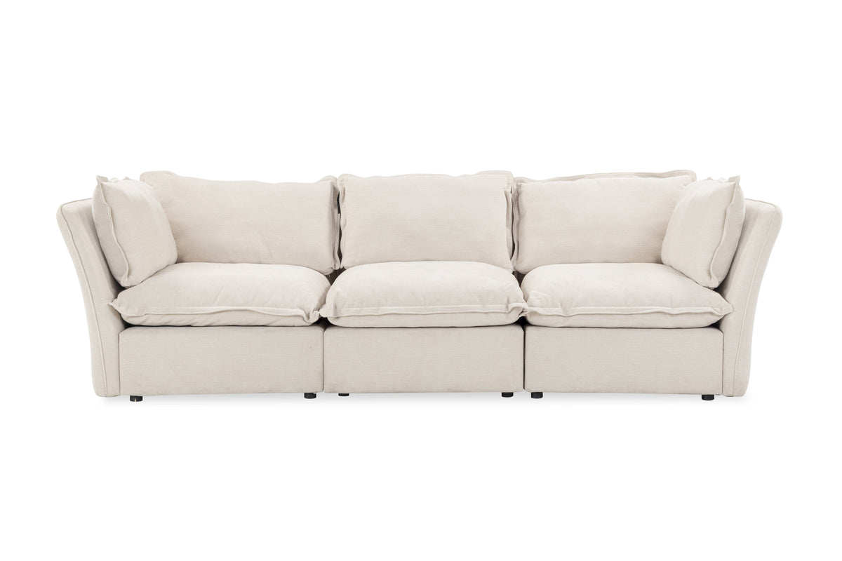 Mallow Coastal Weave Linen 3 Seater Sofa Sofa