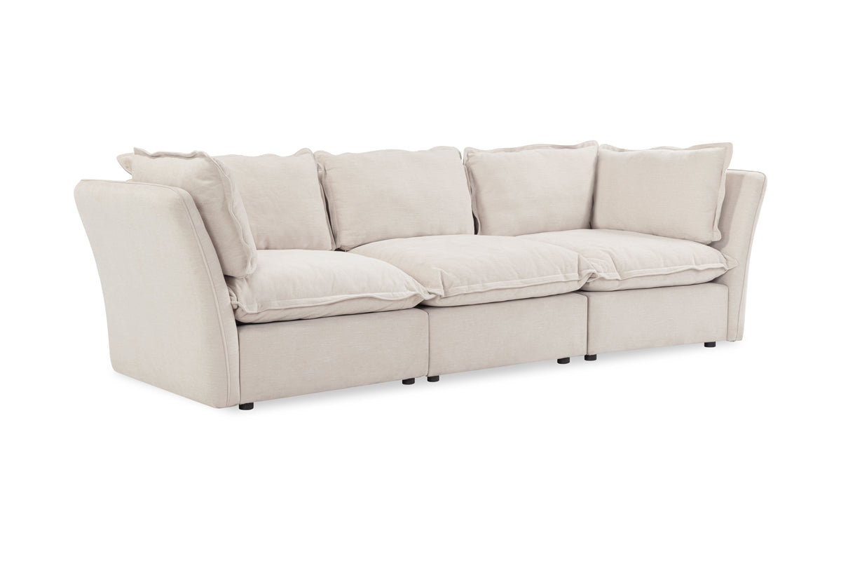 Mallow Coastal Weave Linen 3 Seater Sofa Sofa
