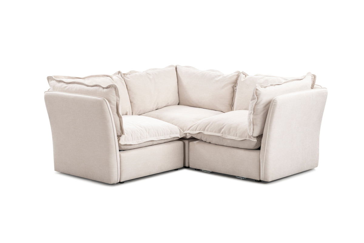 Mallow Coastal Weave Linen Small Corner Sofa Sofa