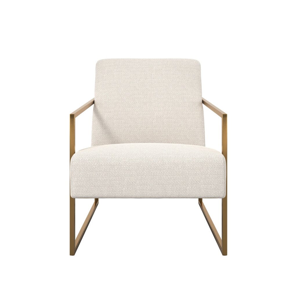 Manila Cream Textured Accent Chair with Gold Frame Furniture
