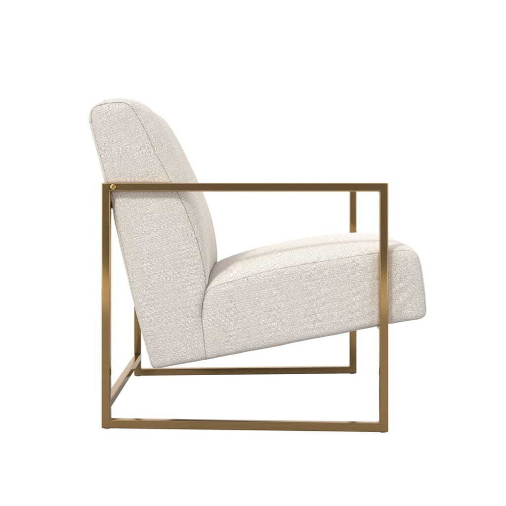Manila Cream Textured Accent Chair with Gold Frame Furniture