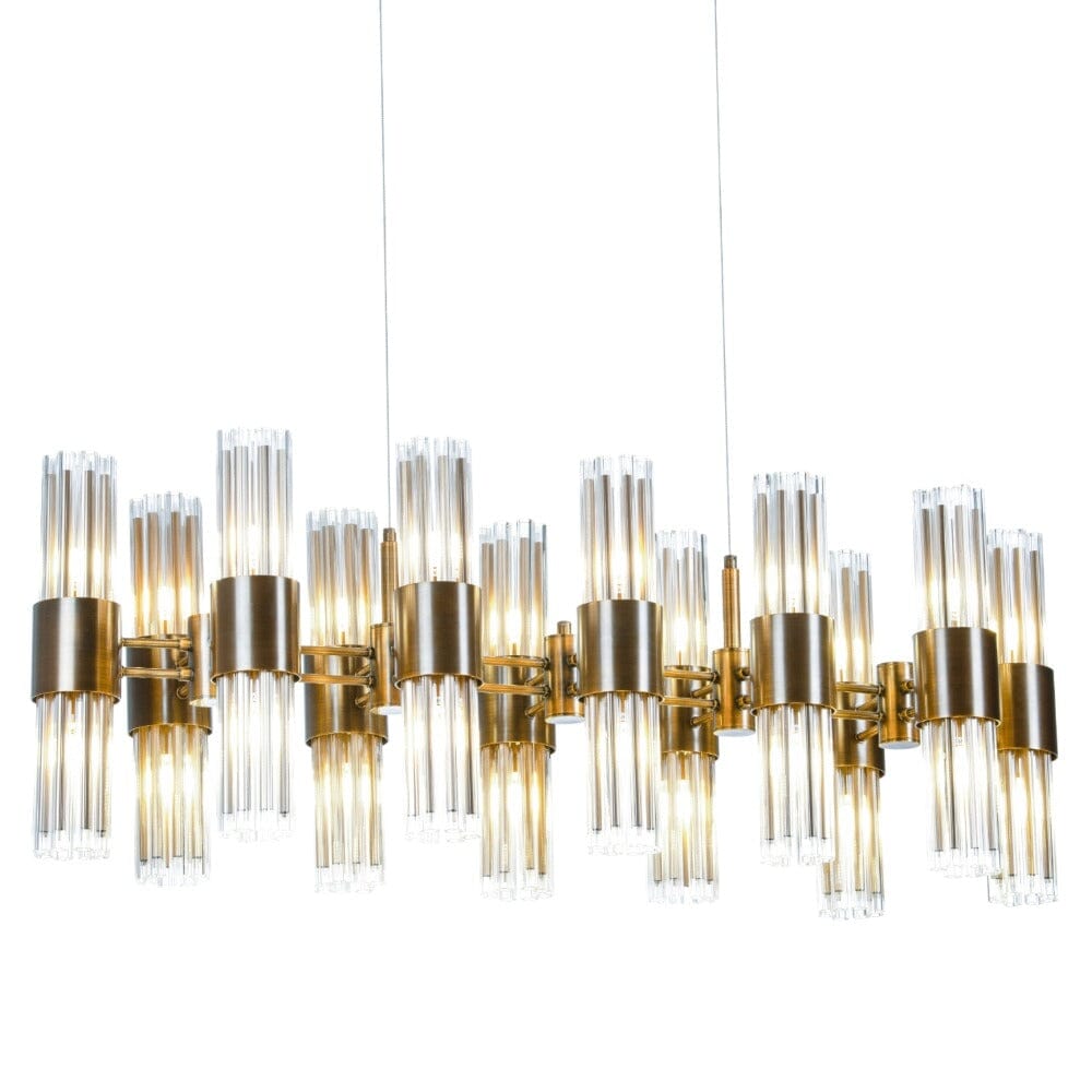 Maribelle Premium Gold Rectangular Chandelier Lighting