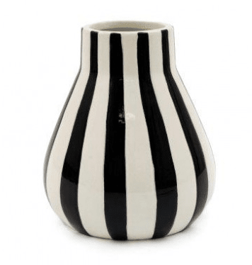 Mariza Black & White Mini Striped Vase Accessories