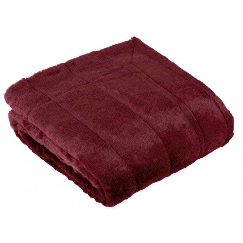 Marlowe Burgundy Faux Fur Throw Accessories