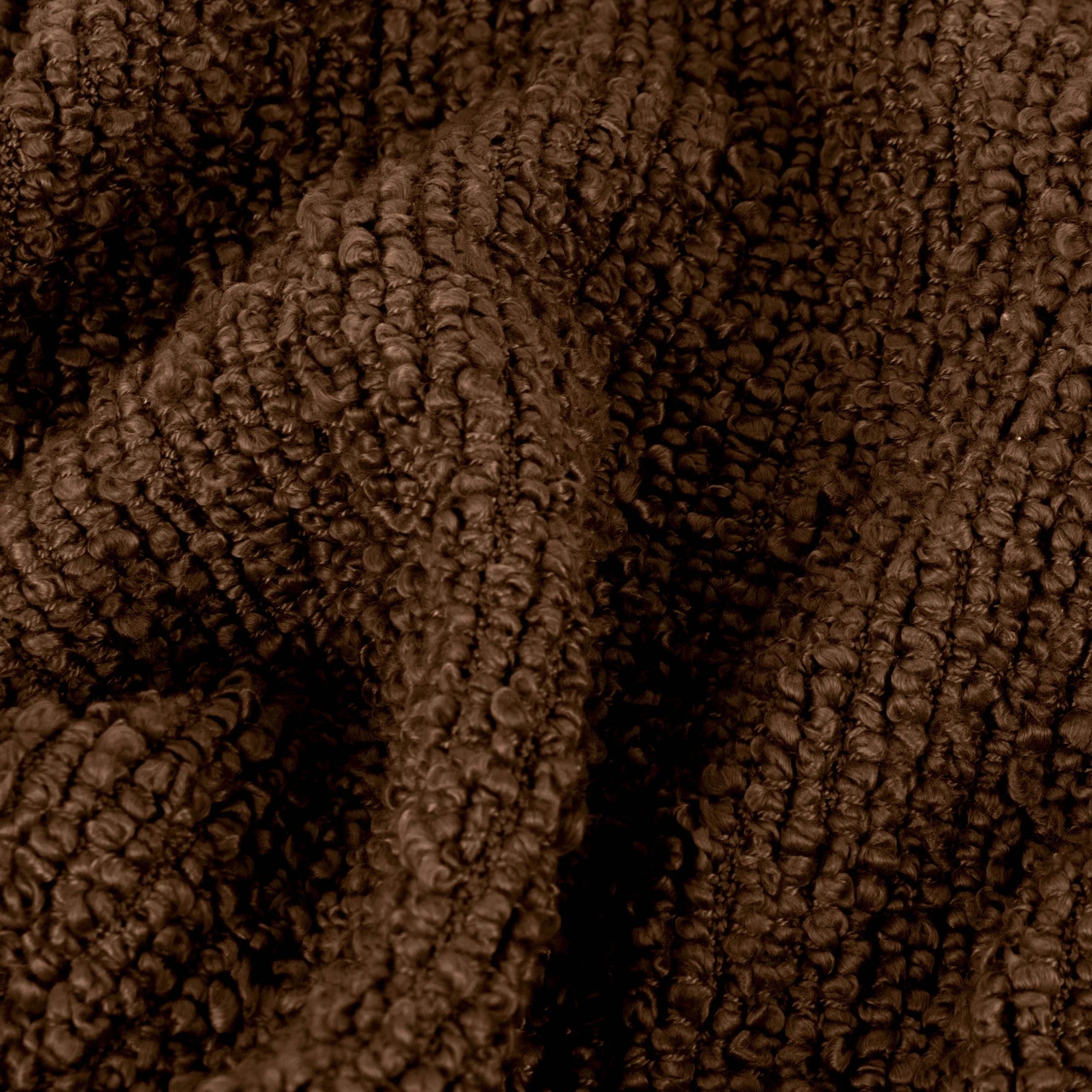 Marni Brown Boucle Textured Tasselled Throw Textiles