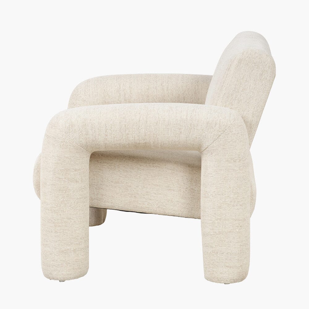 Marylebone White Textured Fabric Accent Chair Furniture