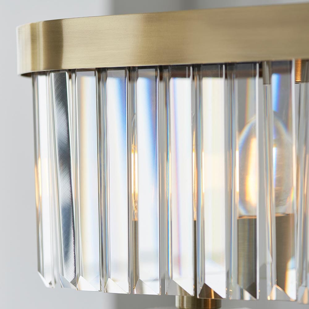 Masika Brass & Glass 4 Light Pendant Ceiling Light Lighting