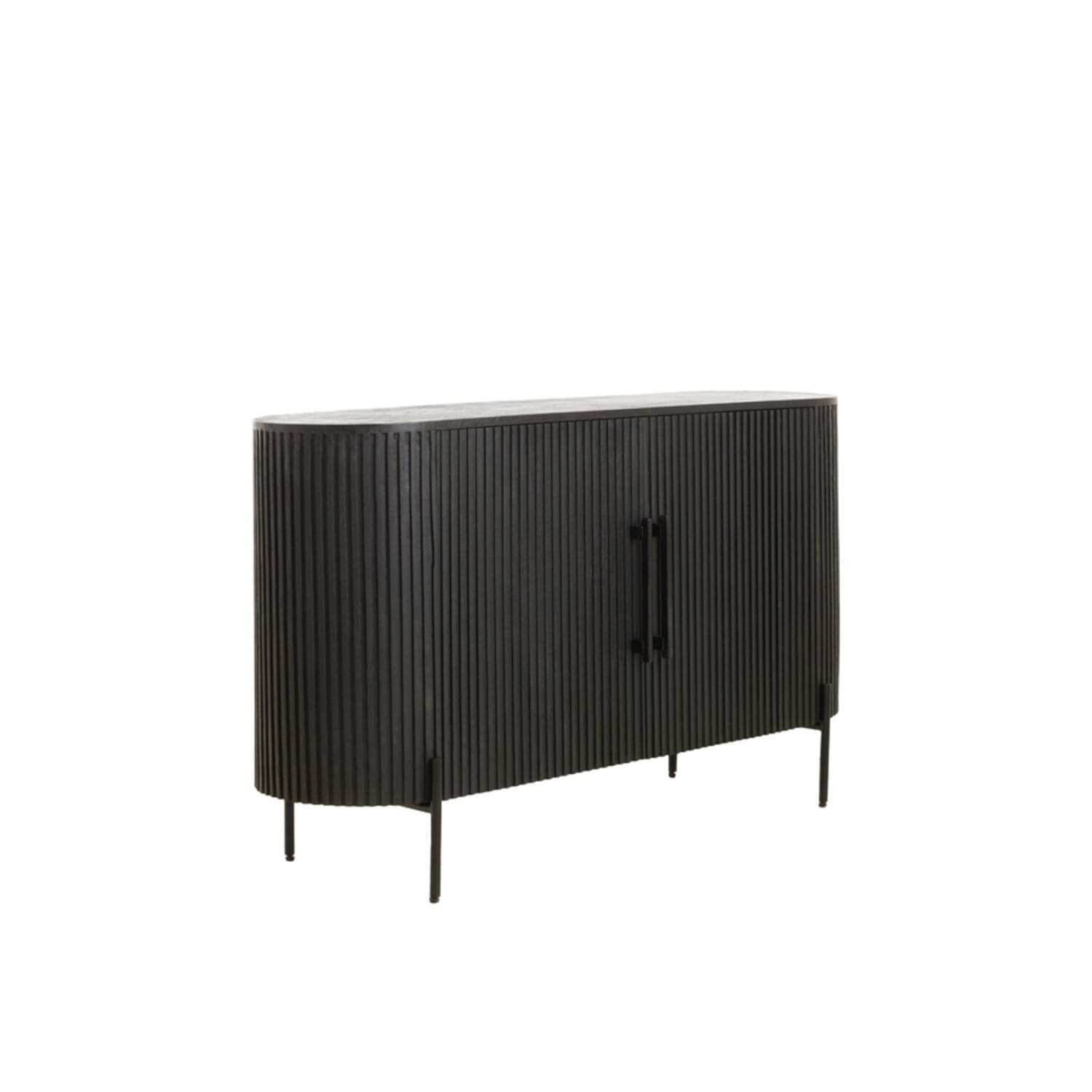 Massia Black Ribbed 2 Door Sideboard Furniture