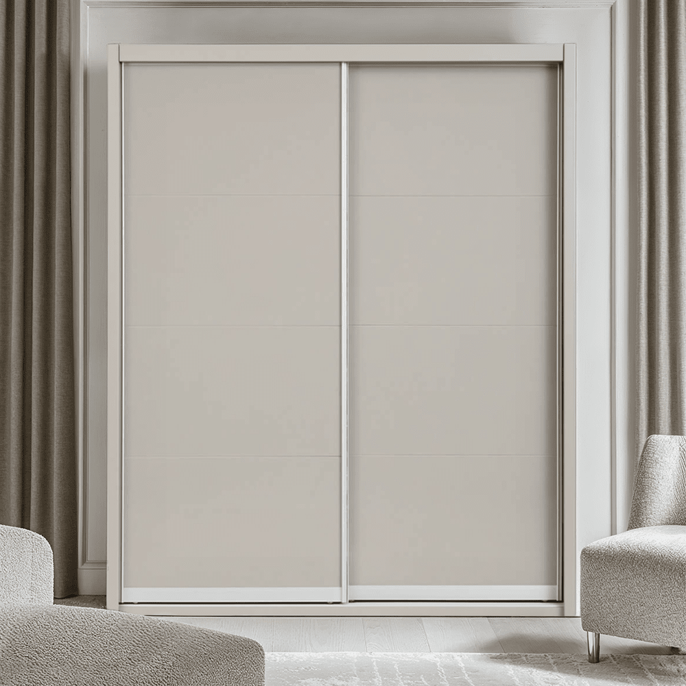 Maya Luxury Greige 2 Door Sliding Wardrobe Furniture