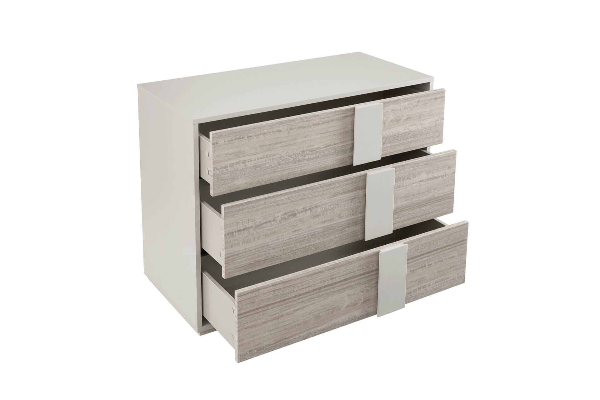 Maya Luxury Greige 3 Drawer Chest Furniture