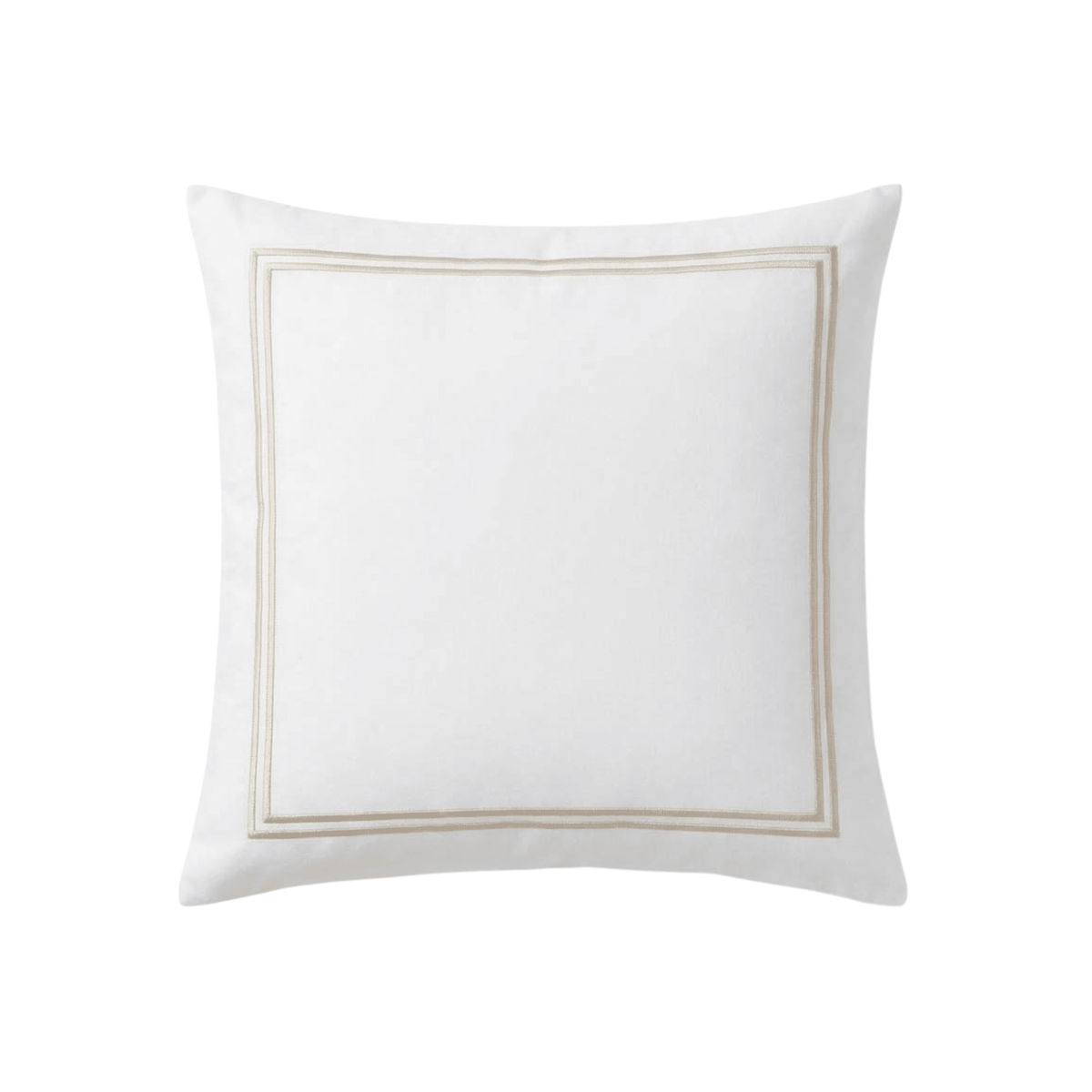Meghan Champagne Embroidered Double Stitch Detail Large Feather Filled Cushion - 60x60cm Textiles