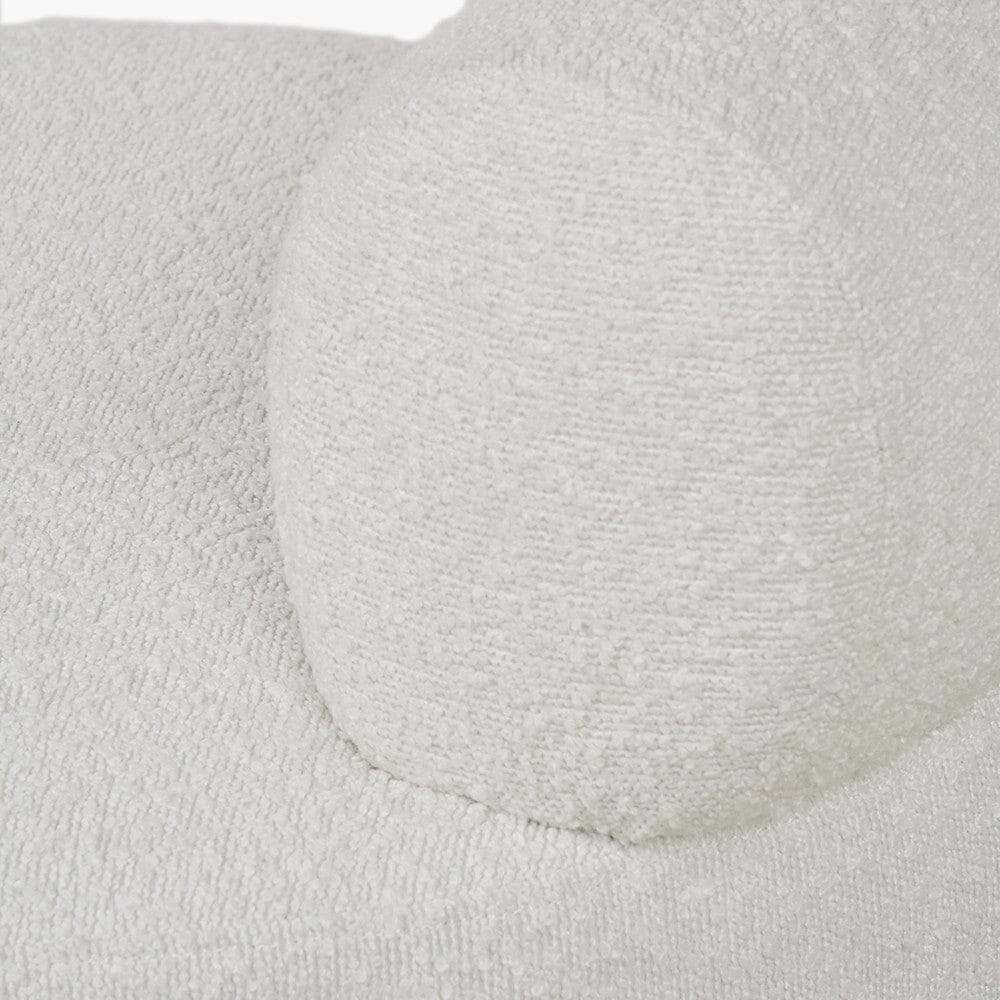 Meridian White Boucle Curved Accent Chair Furniture