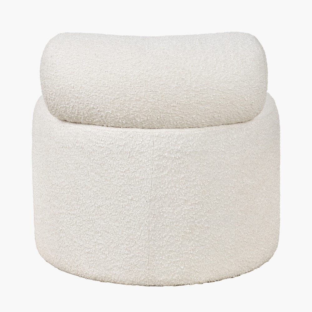 Meridian White Boucle Curved Accent Chair Furniture