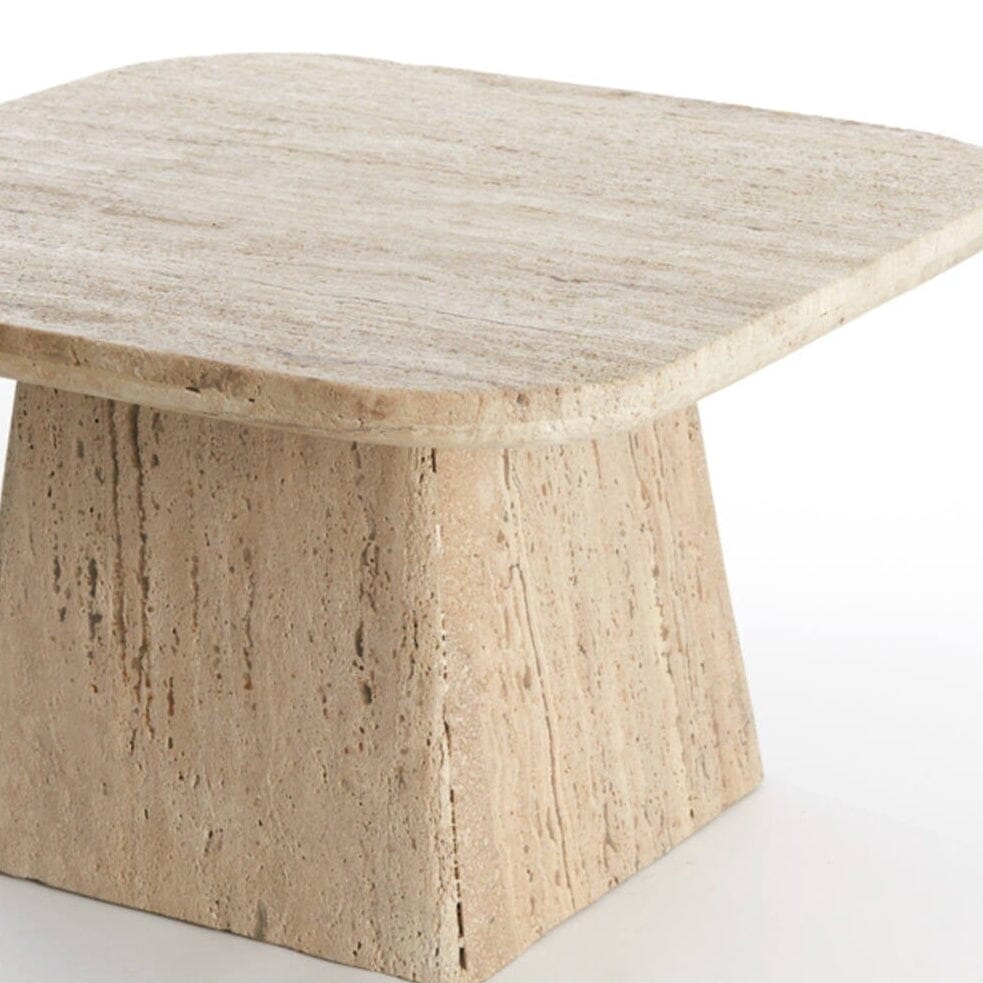 Micah Travertine Square Coffee Table Furniture