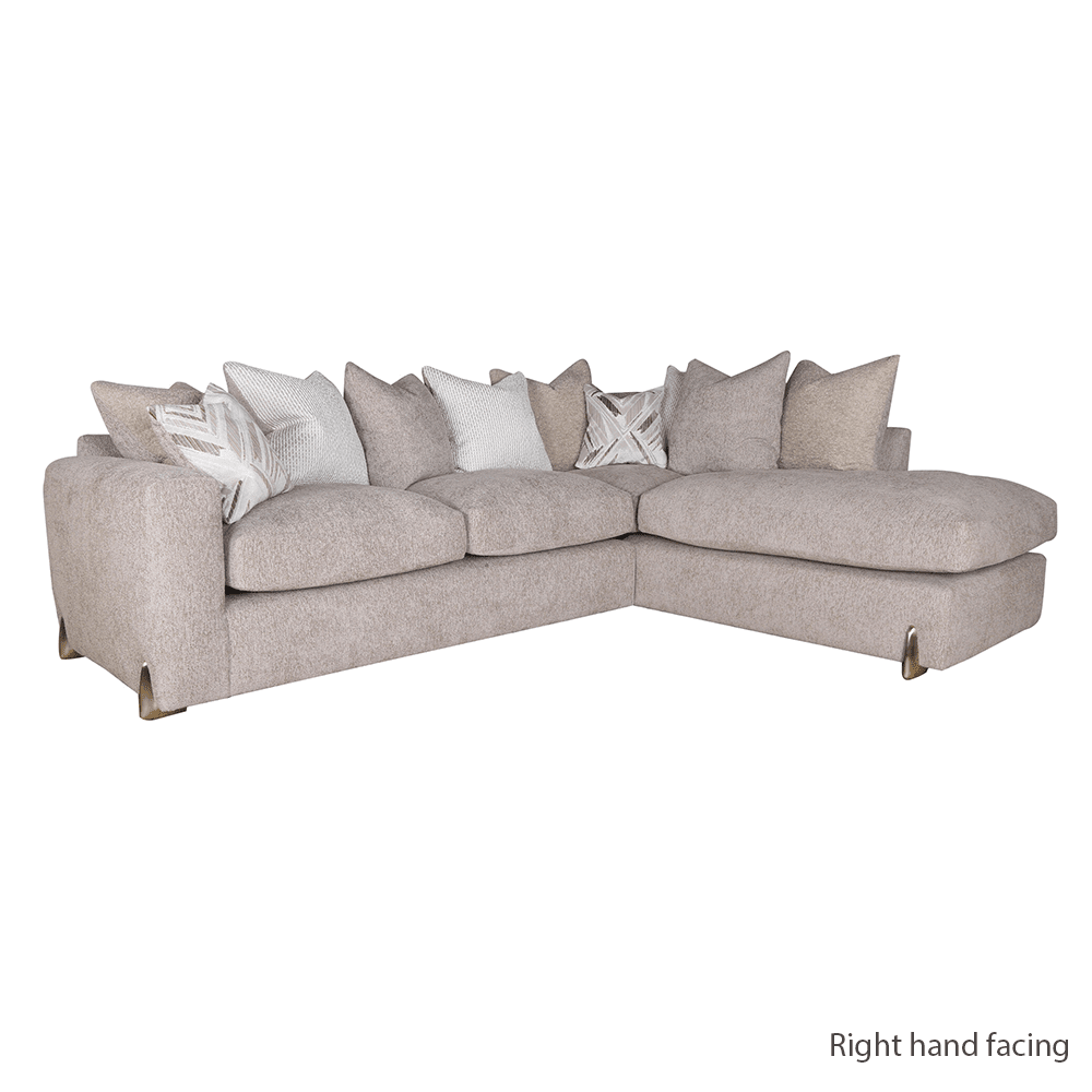 Mila Taupe Soft Textured Sofa Range with Gold Feet Sofa