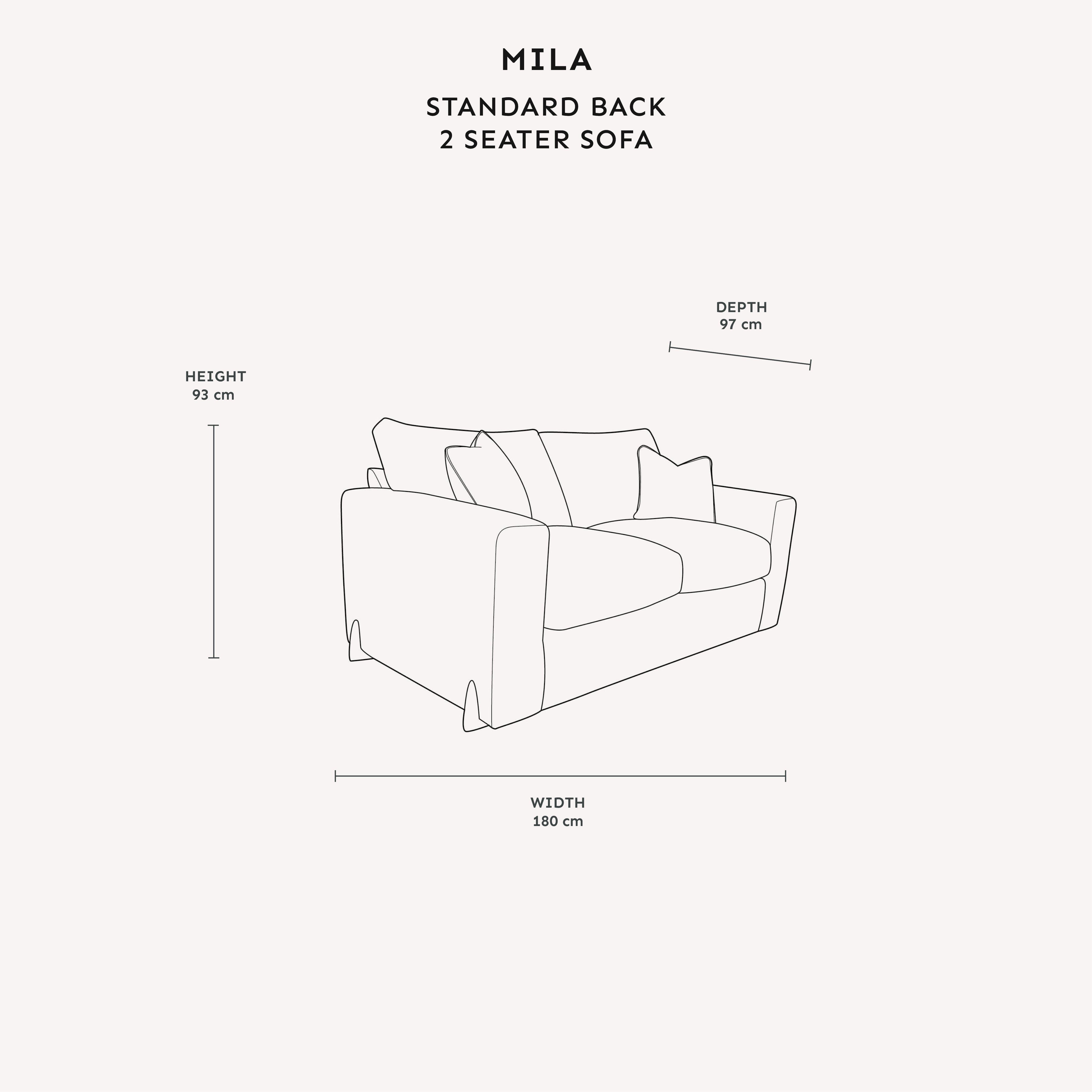 Mila Taupe Soft Textured Sofa Range with Gold Feet Sofa 2 Seater Standard Back