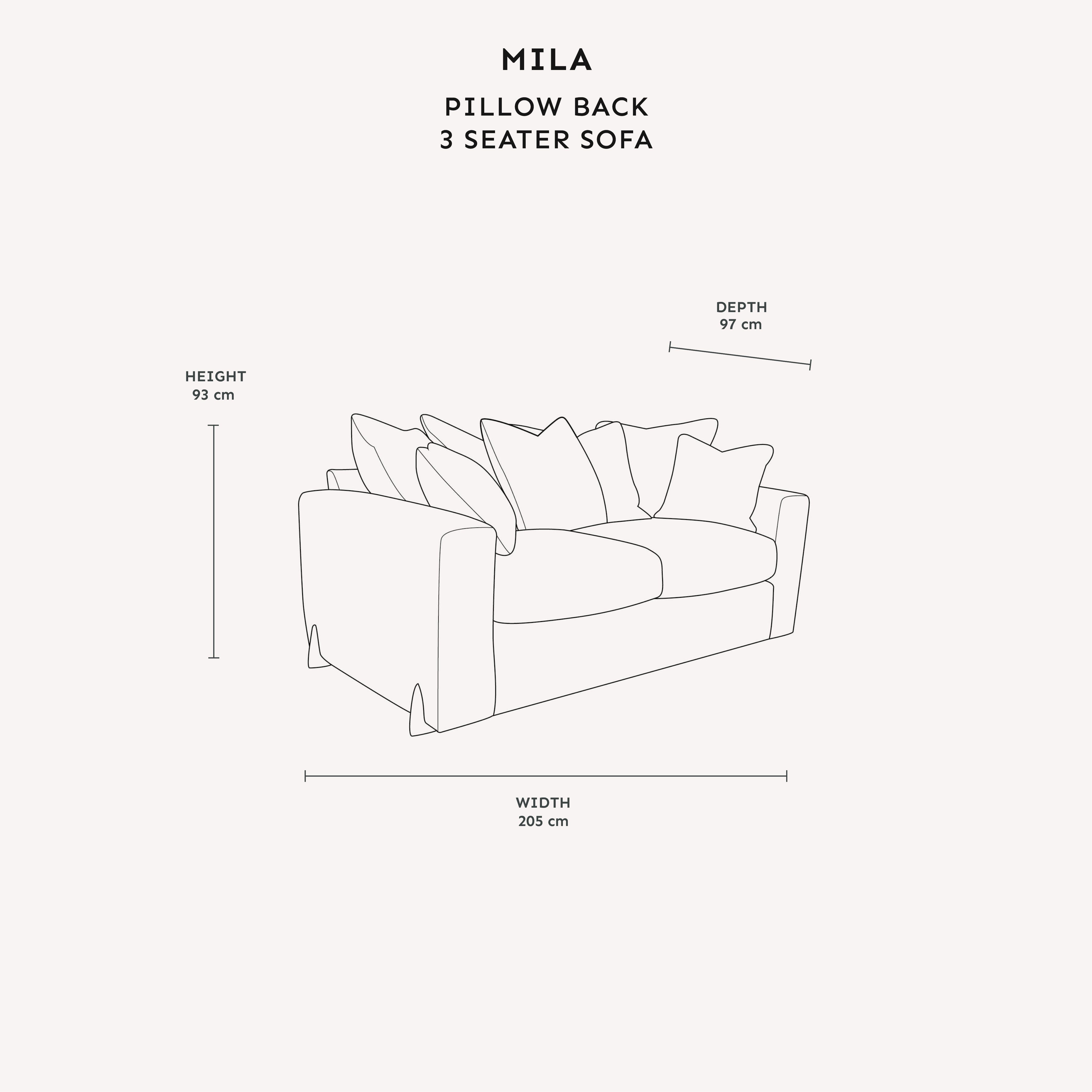 Mila Taupe Soft Textured Sofa Range with Gold Feet Sofa 3 Seater Pillow Back