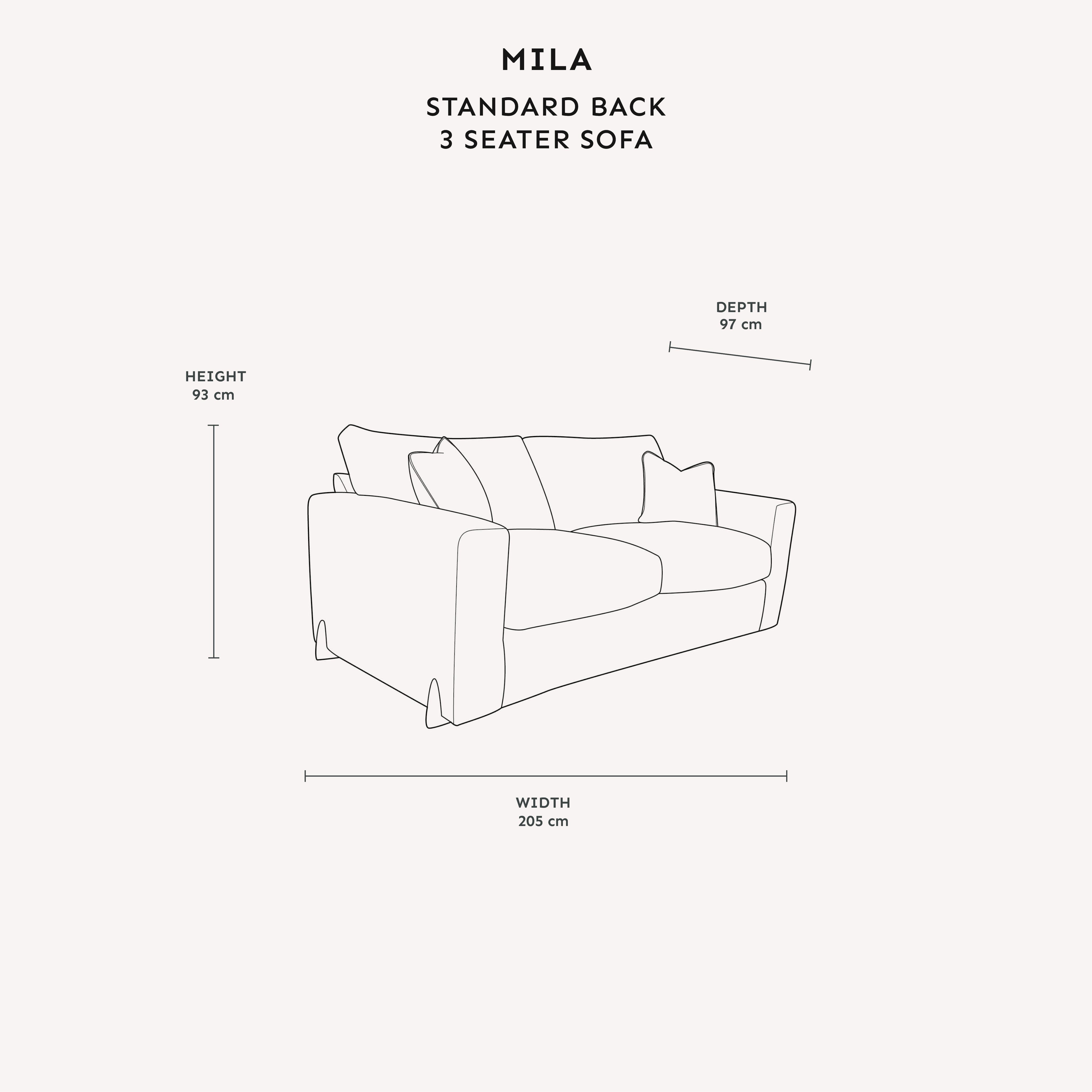 Mila Taupe Soft Textured Sofa Range with Gold Feet Sofa 3 Seater Standard Back