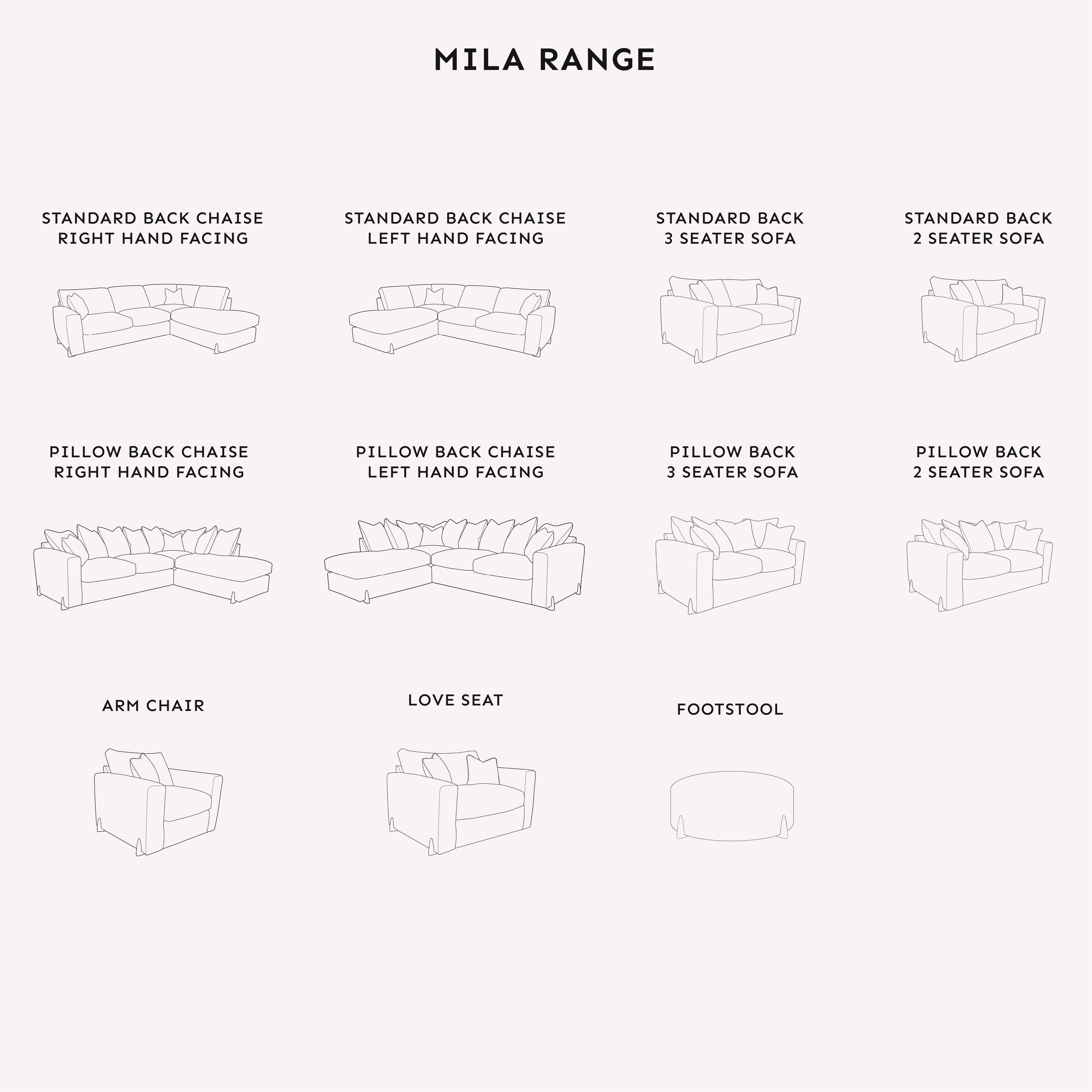 Mila Taupe Soft Textured Sofa Range with Gold Feet Sofa
