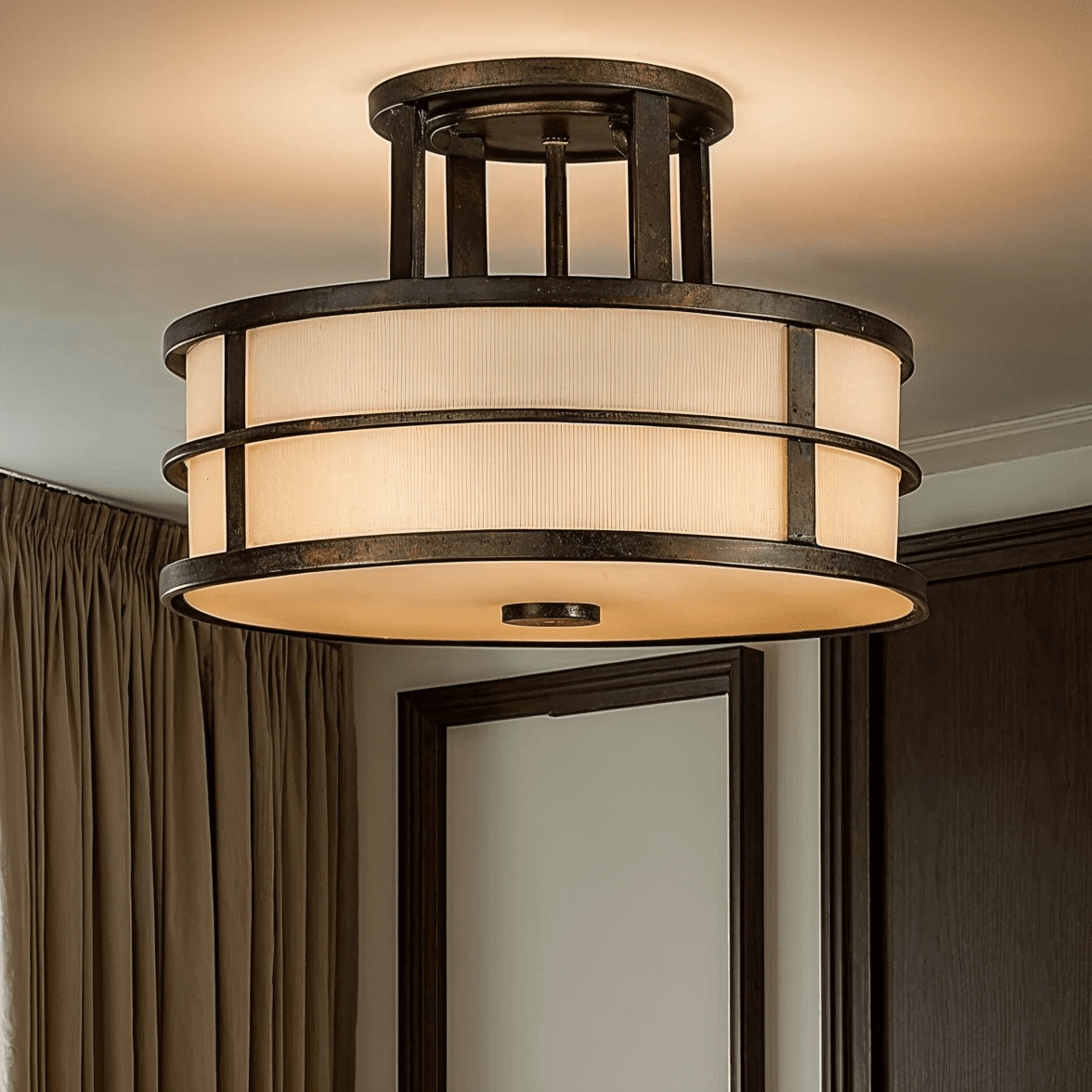 Millie Bronze 3 Light Semi-Flush Ceiling Light Lighting