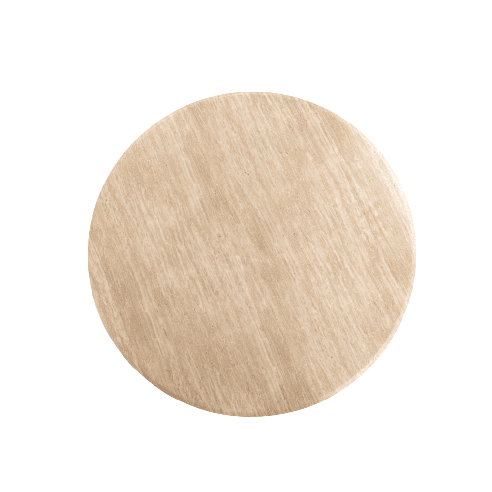 Miya Bronze Round Dining Table with Faux Beige Marble Top Furniture