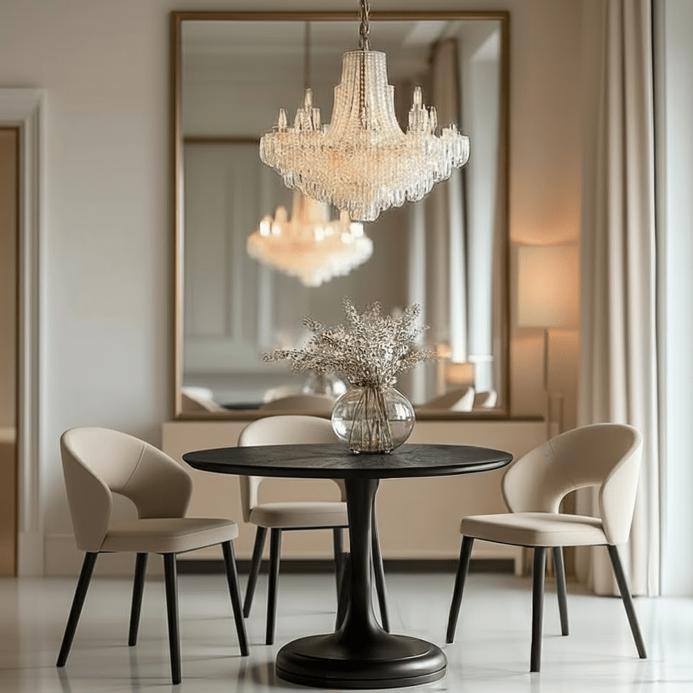 Molli Black Wooden Round Dining Table Furniture