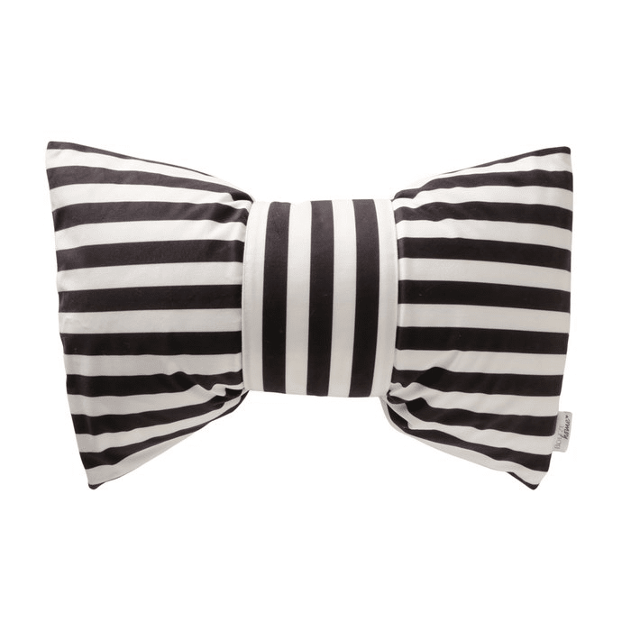 Mollie Monochrome Striped Bow Cushion Textiles