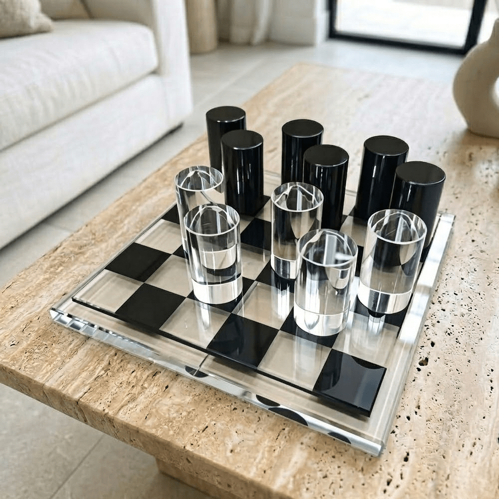 Monochrome Acrylic Decorative Chess Set Accessories