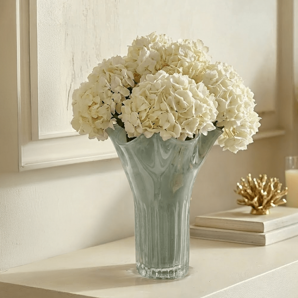 Moss Light Green Tall Glass Decorative Vase Accessories