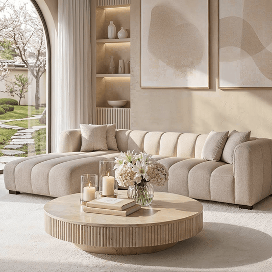 Neo Cream Tweed Left Hand Facing Chaise End Sofa Sofa