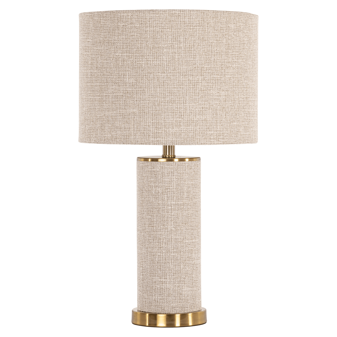 Nerisse Beige Linen Fabric Table Lamp with Gold Base Lighting
