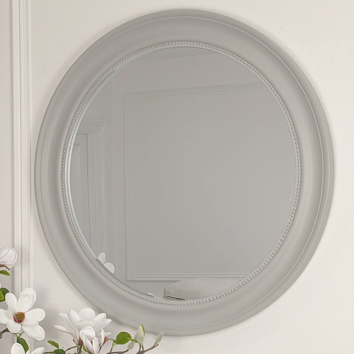Newark White Round Wall Mirror Accessories