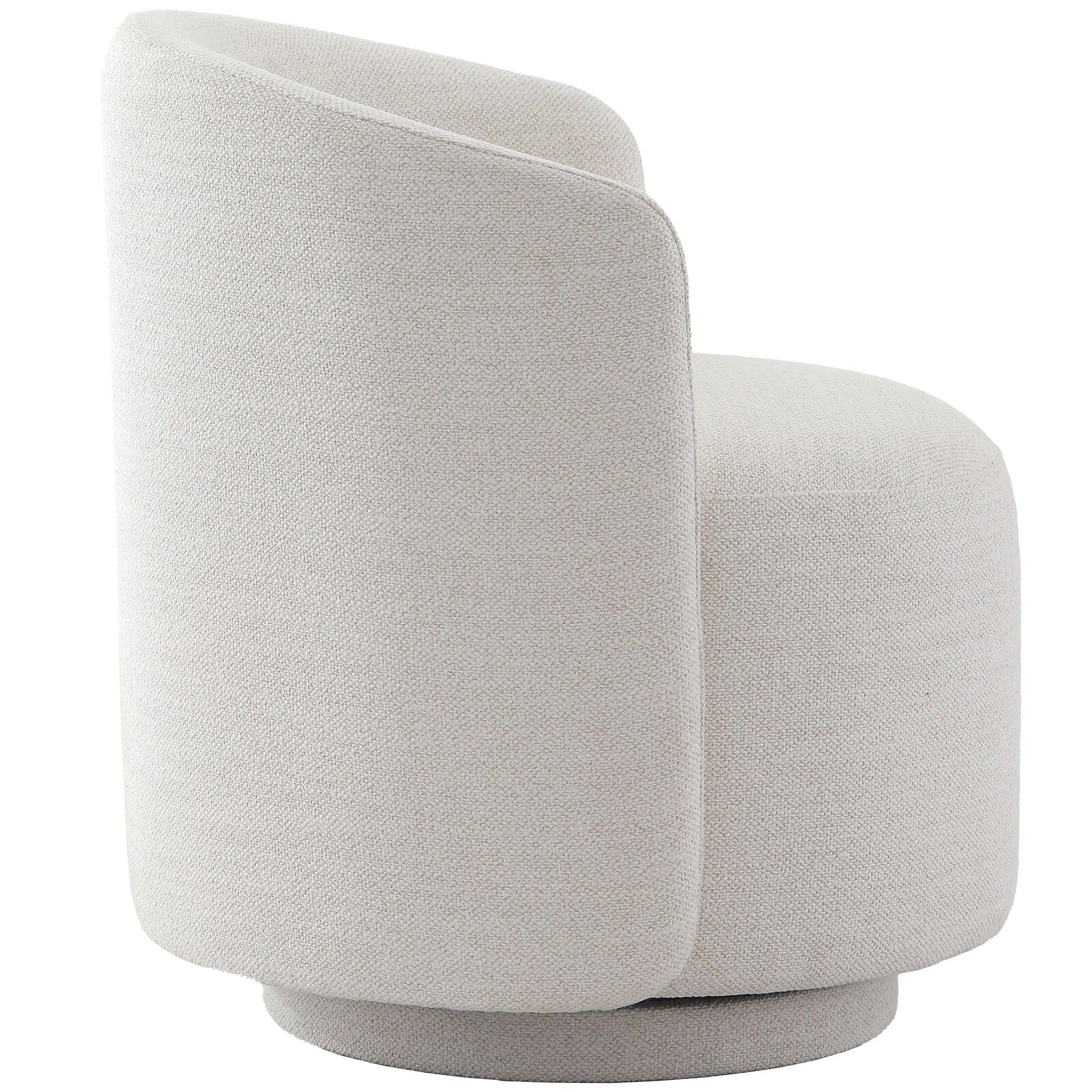Noto Beige Woven Rounded Swivel Accent Chair Furniture
