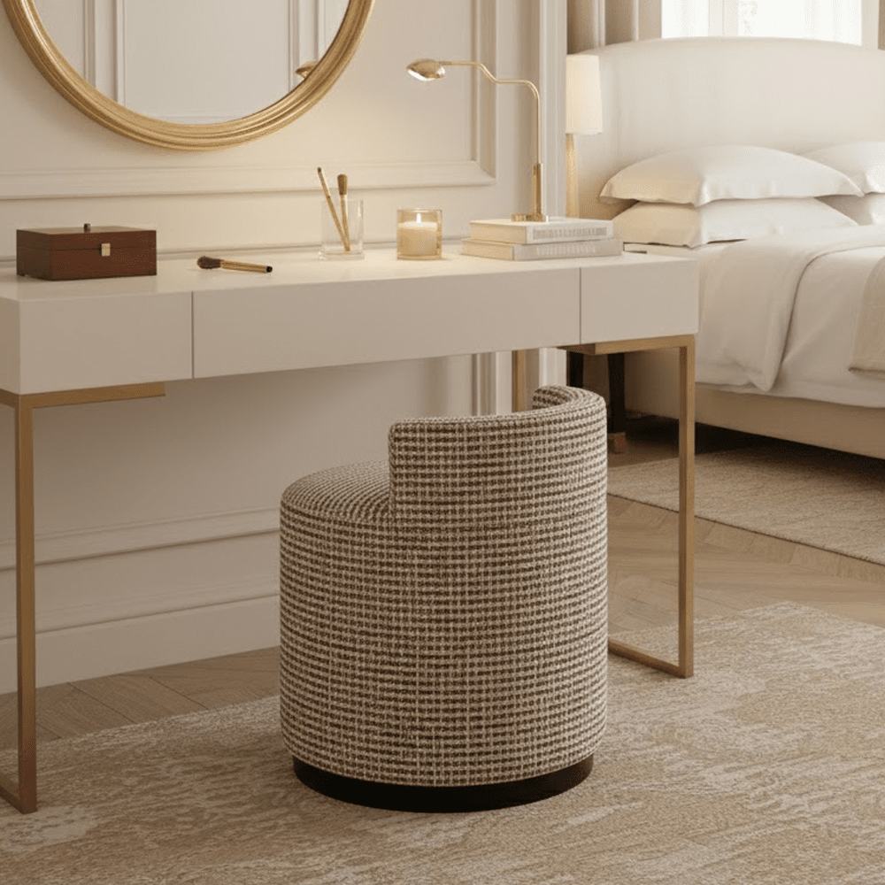Novah Neutral Textured Accent Stool Furniture