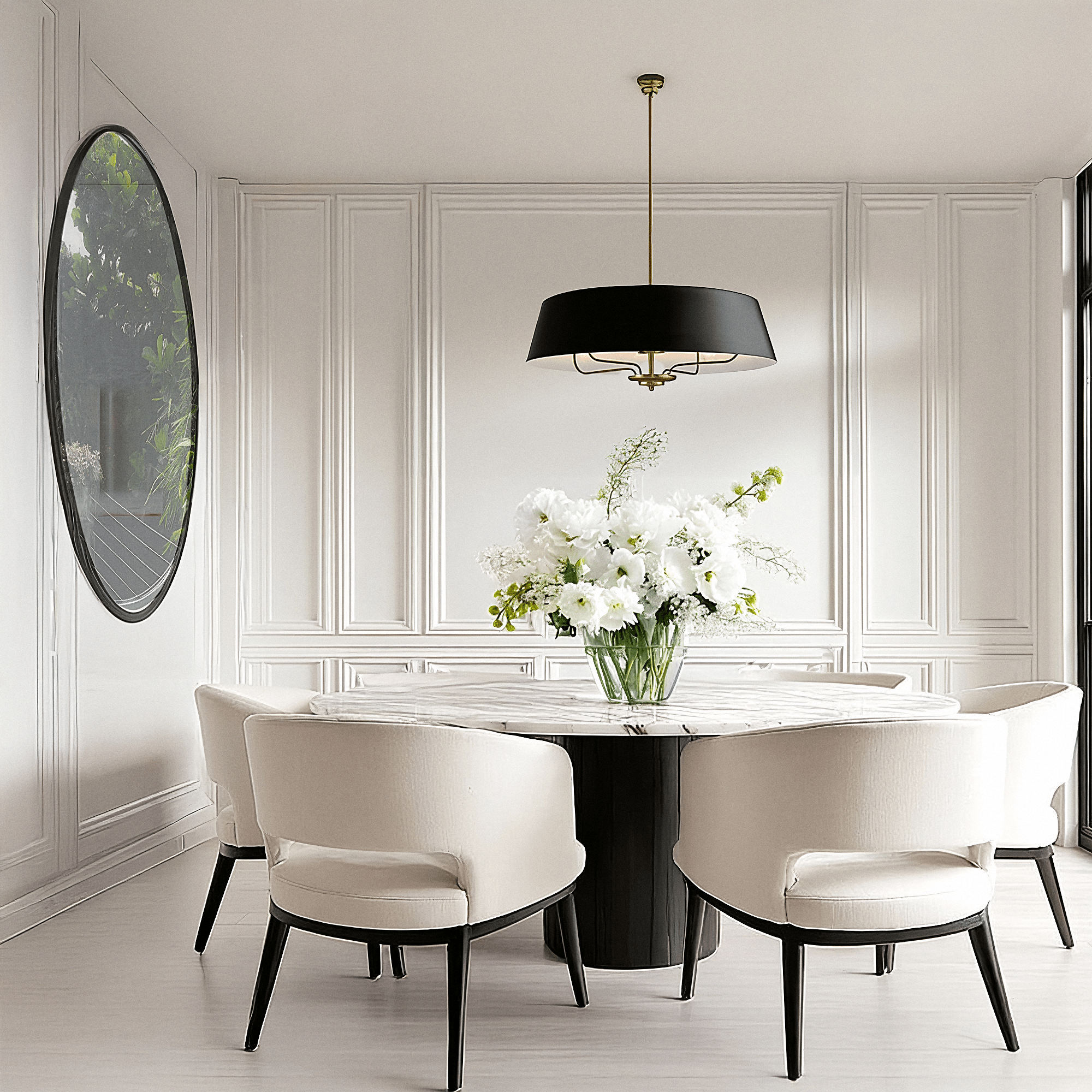 Odette Black & Brass 4 Light Pendant Ceiling Light Lighting