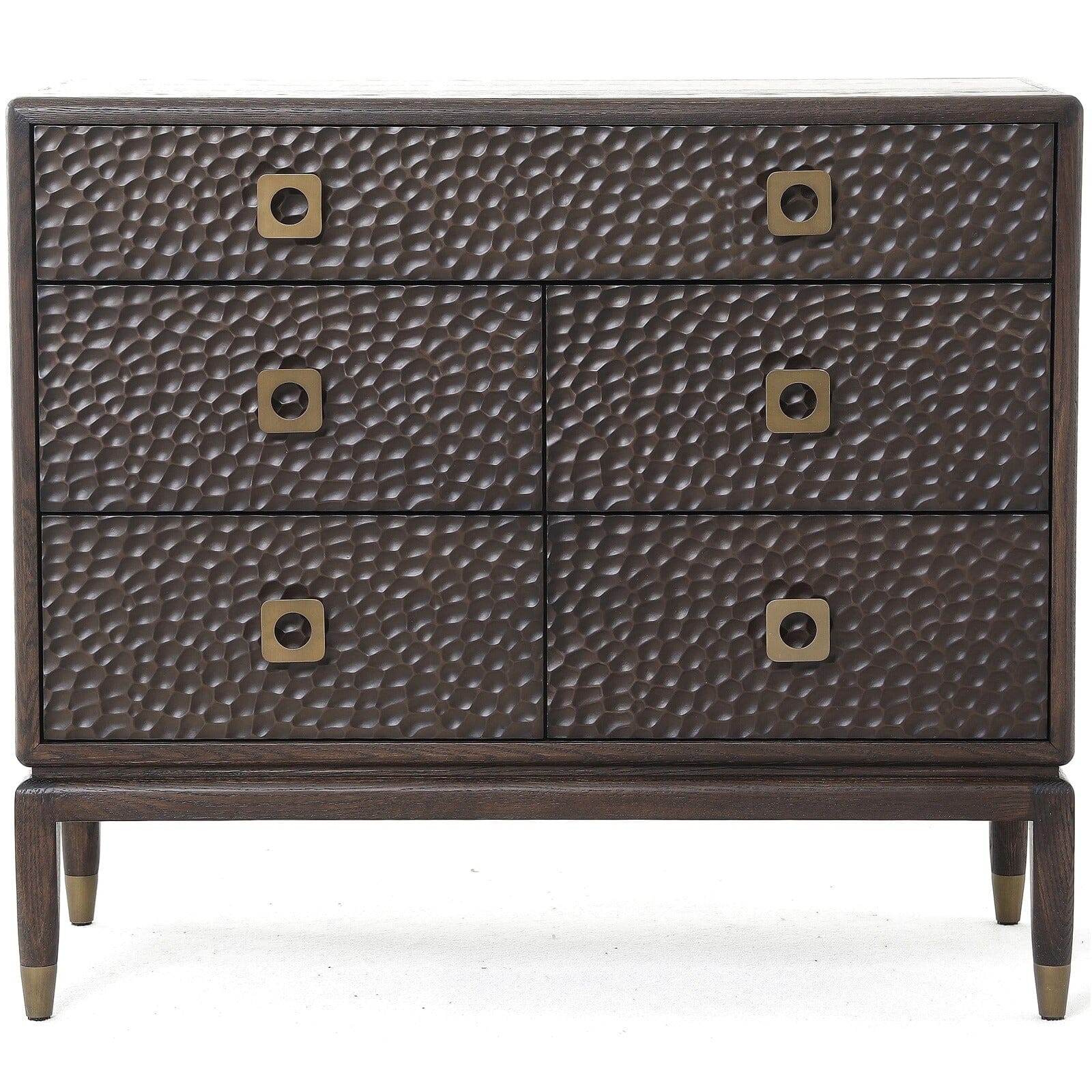 Osmund Dark Hammered Oak Effect 5 Drawer Chest Furniture