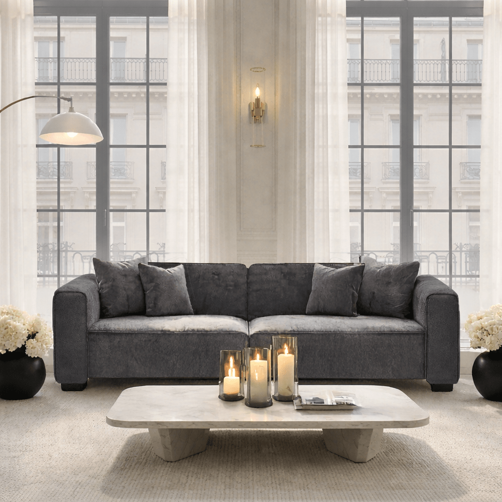 Ottilie Charcoal Boucle 3 Seater Sofa Sofa