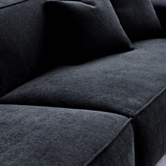 Ottilie Charcoal Boucle 4 Seater Sofa with Footstool Sofa