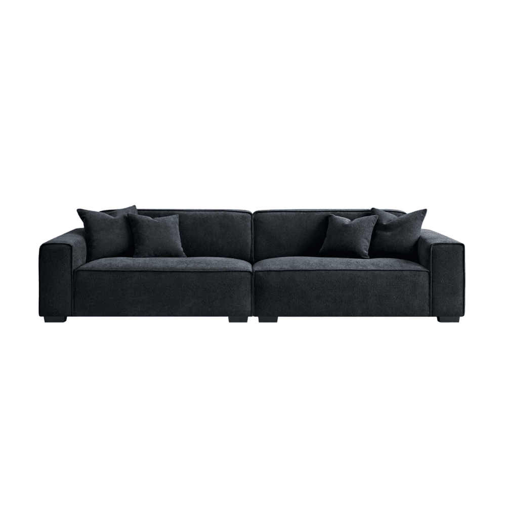Ottilie Midnight Boucle 4 Seater Sofa with Footstool Sofa