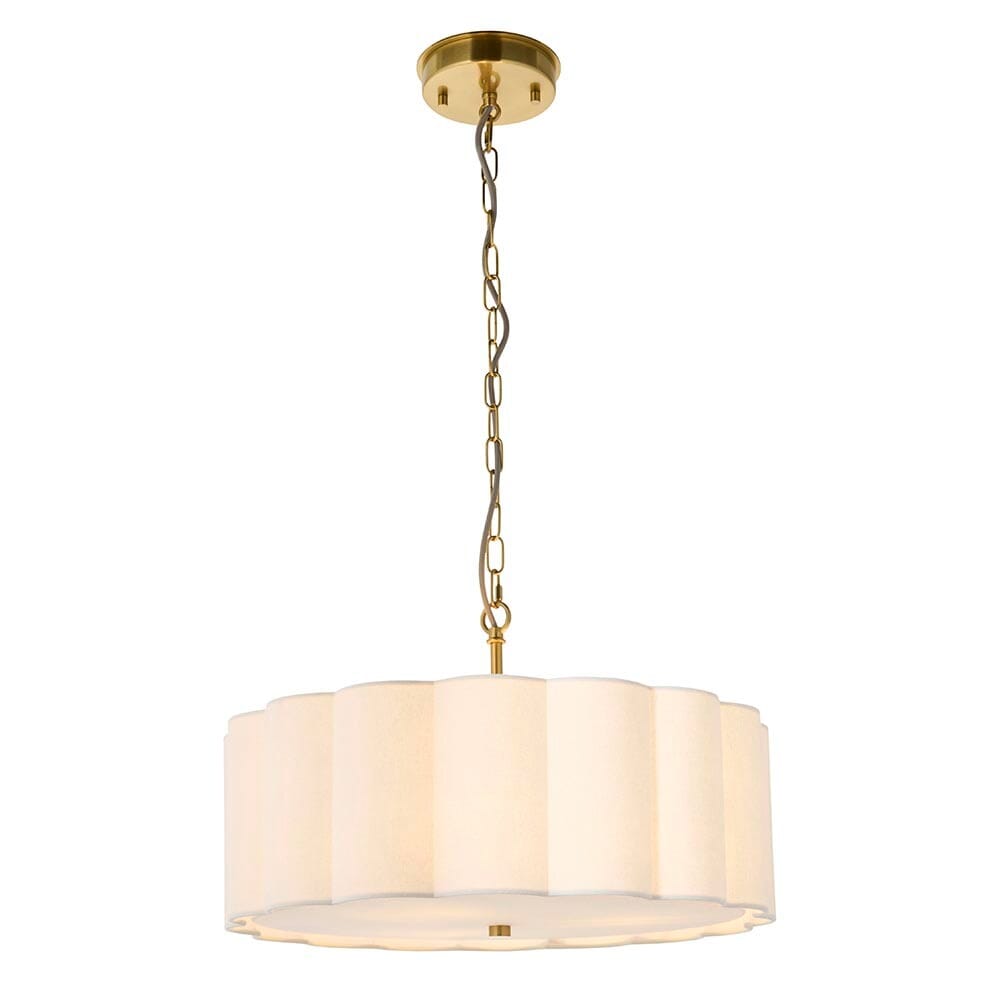 Pandora Cream & Gold 3 Light Pendant Ceiling Light Lighting