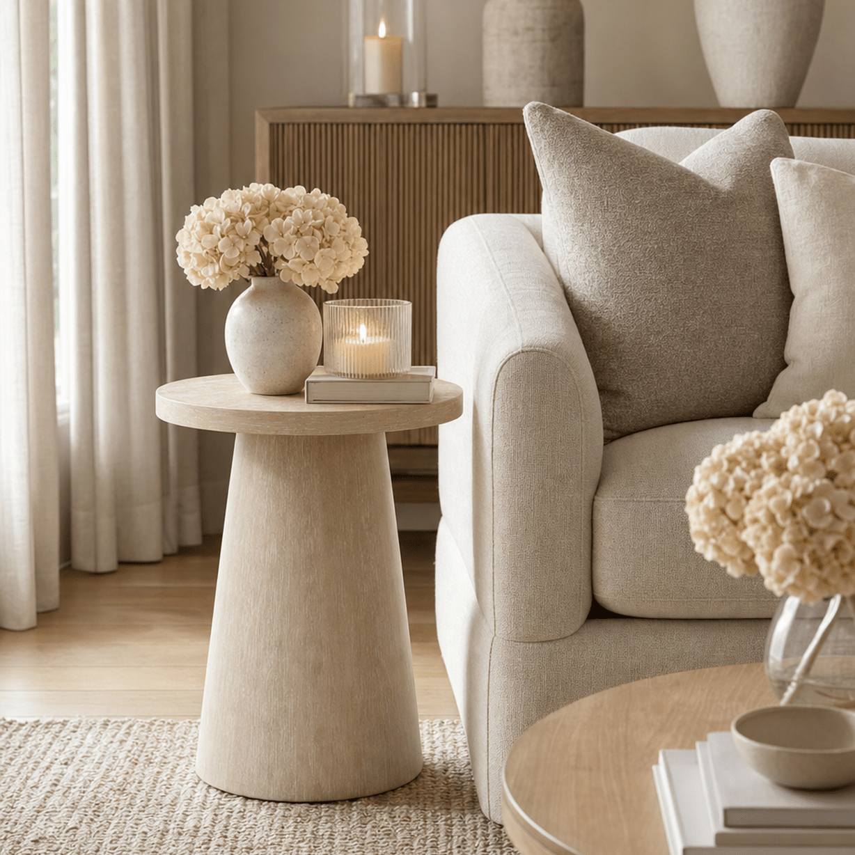 Paradigm Light Oak Round Side Table Furniture