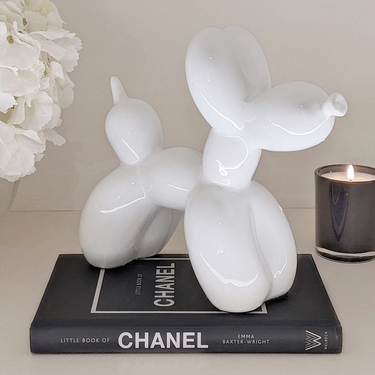 Patrice Cream Standing Balloon Dog Ornament Accessories
