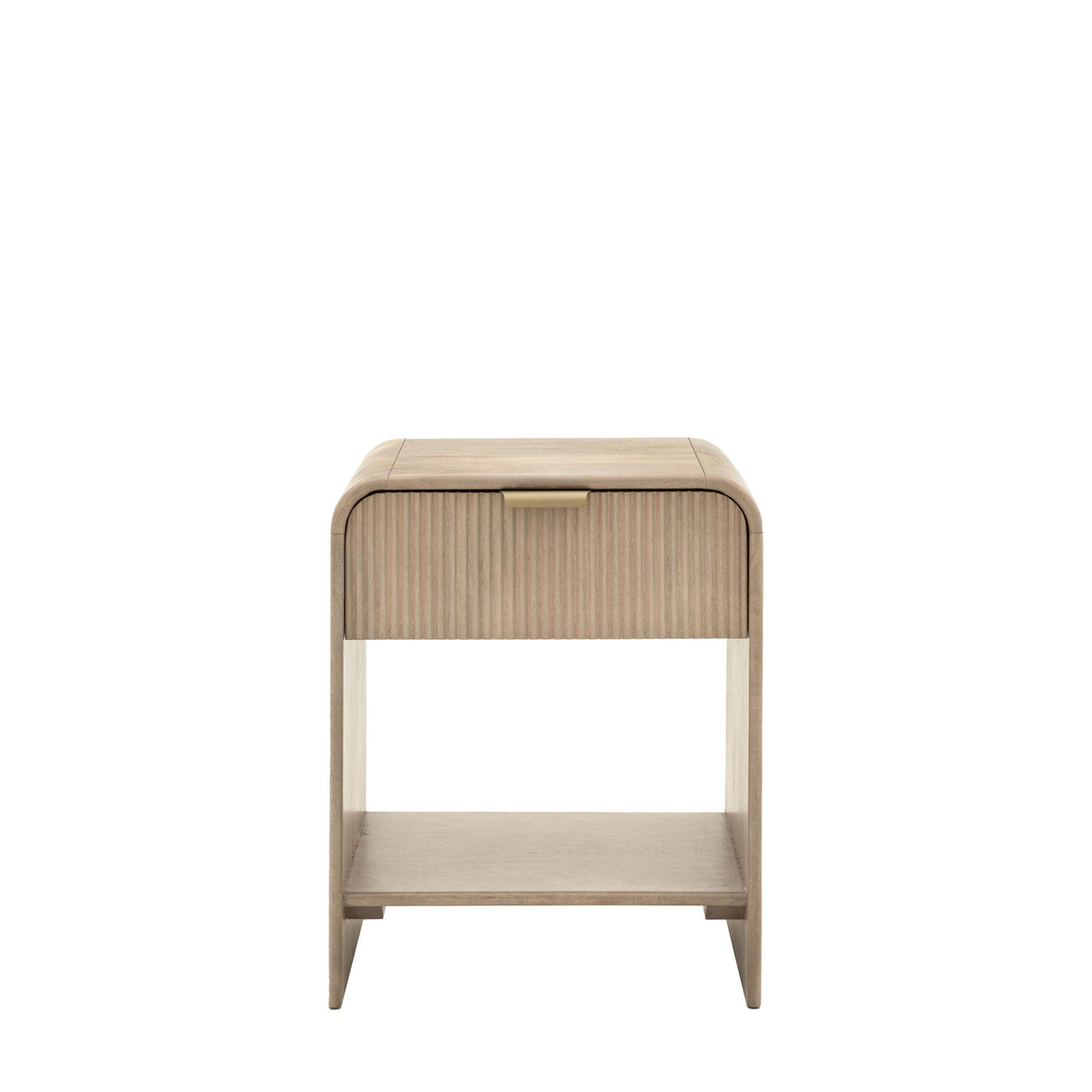 Penelope Luxury Ribbed Wooden 1 Drawer Bedside Table Furniture