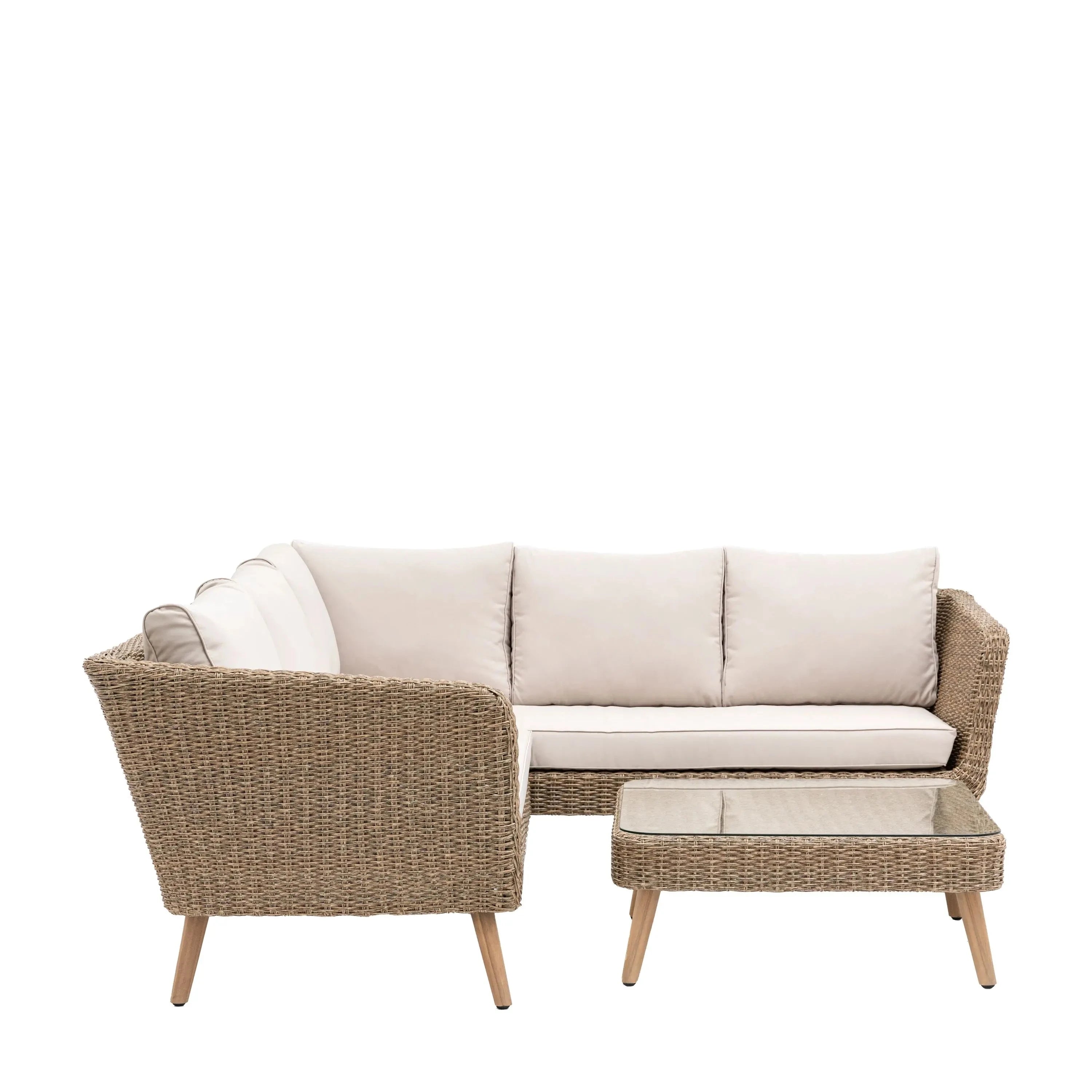 Petra Outdoor Natural Corner Lounge Set with Coffee Table Furniture