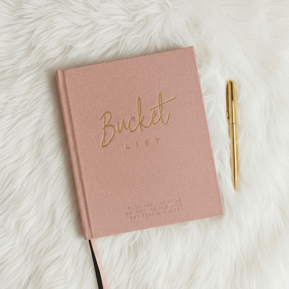 Pink Bucket List Journal Accessories
