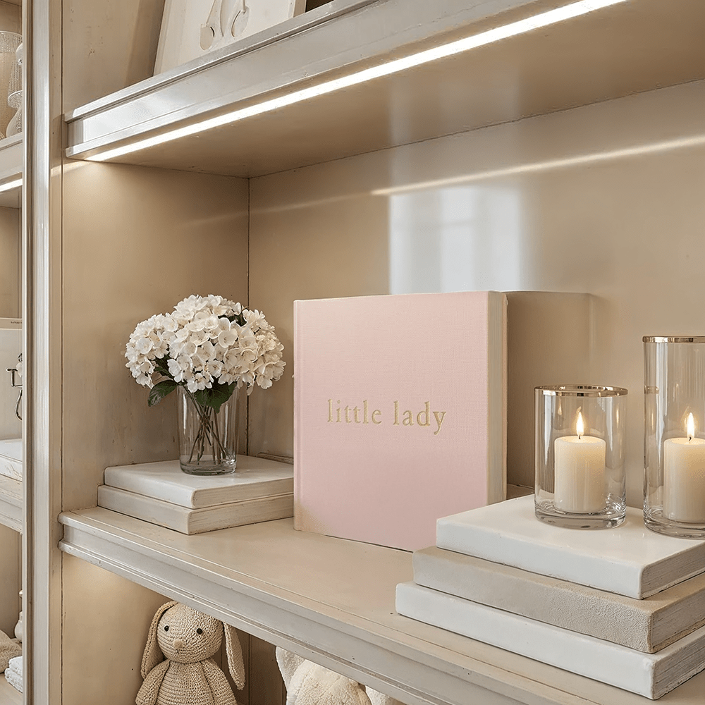 Pink & Gold 'Little Lady' Photo Album Nursery