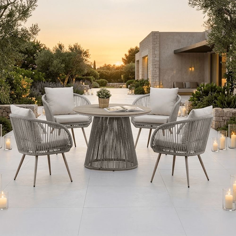 Piper Neutral 4 Seater Outdoor Dining Set Outdoor