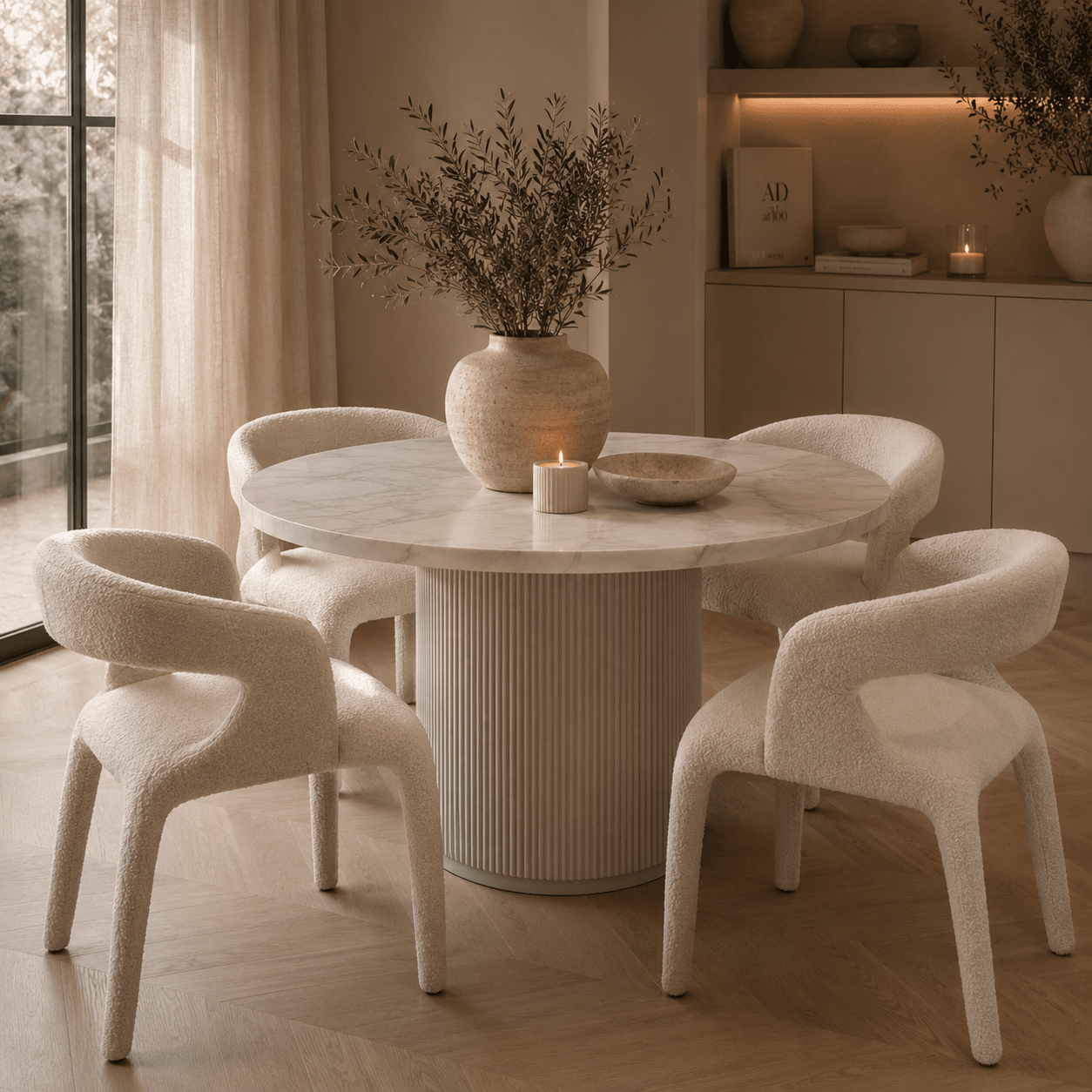 Portobello Round Marble Dining Table Furniture